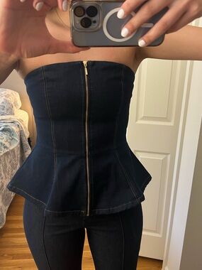 Zara Strapless Denim Top